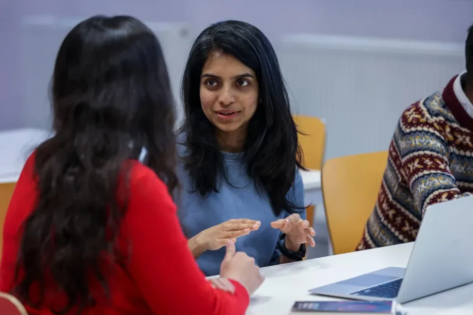 Two women having a discussion