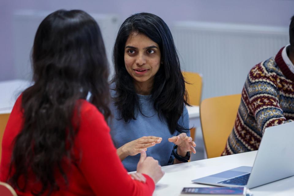 Two women having a discussion