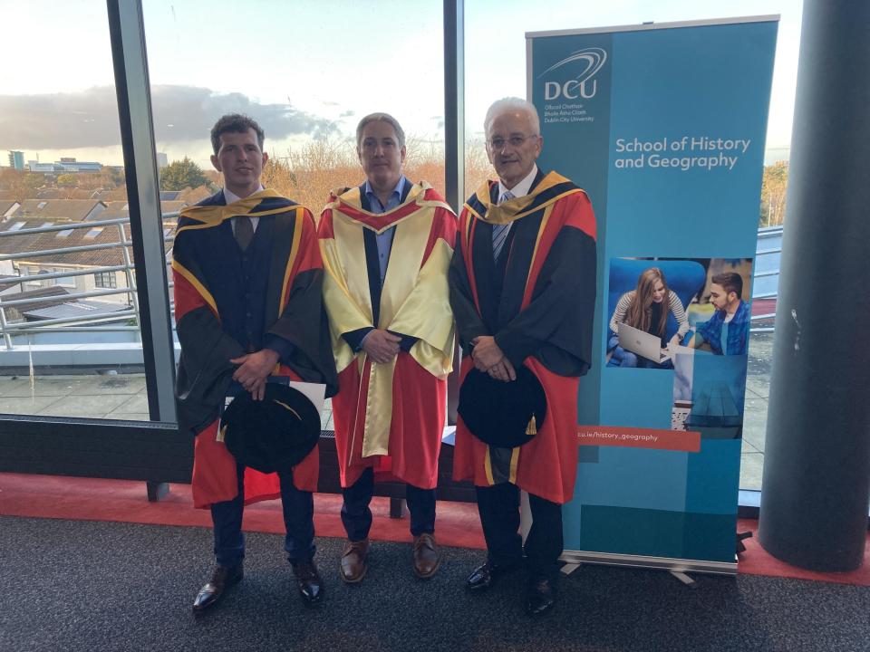 Dr Michael Loughman & Dr Noel Carolan with their supervisor Dr Daithí Ó Corráin