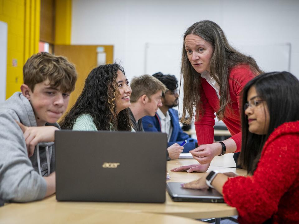 Shows students attending tutorial in DCU School of Maths