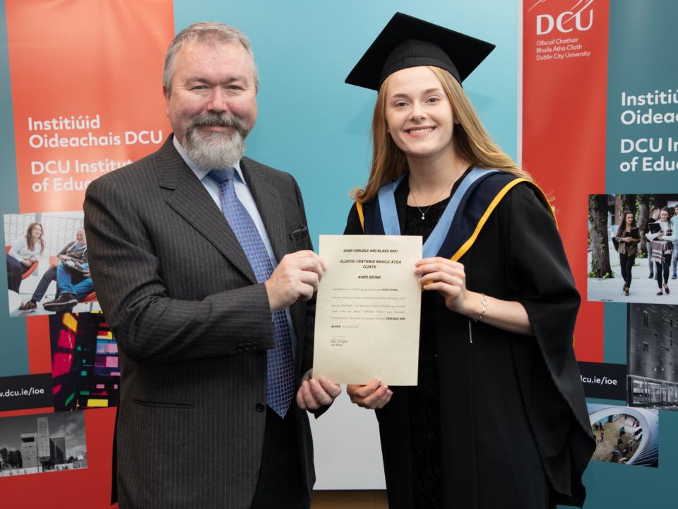 Aoife Keogh with Diarmuid Dullaghan, Department of Education