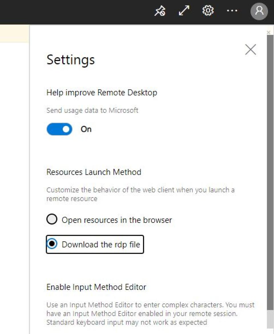 Downloading an RDP file