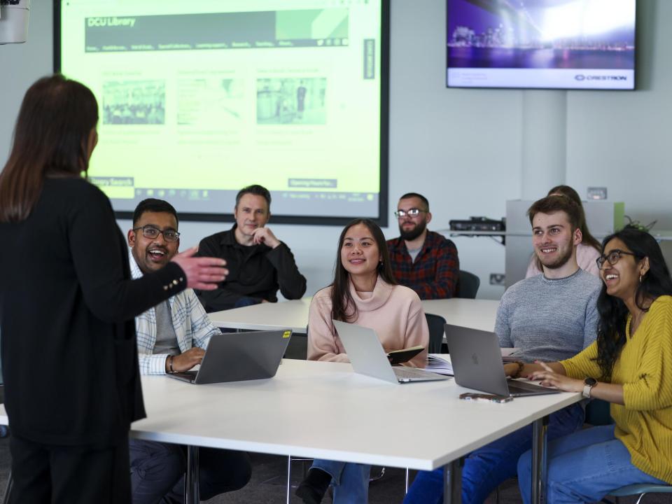 a group of students on O' Reilly library at a training session