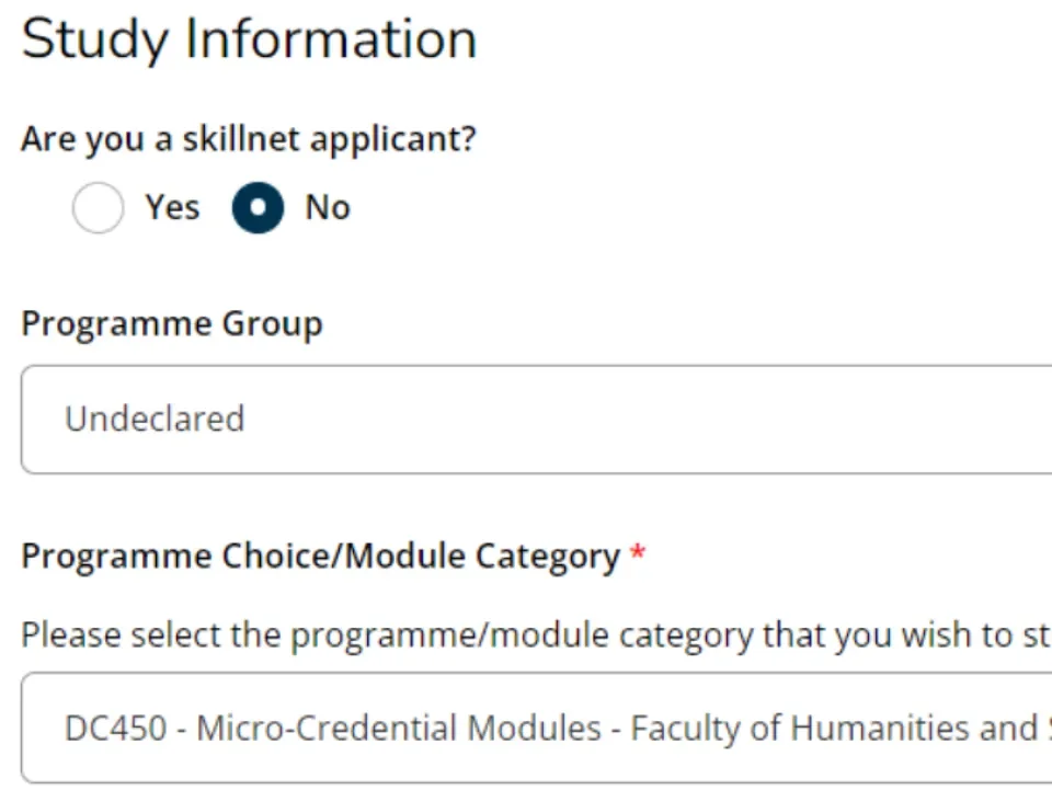 Study information fields