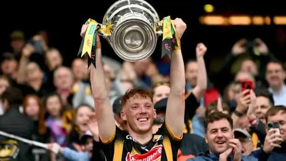 John Donnelly lifting the Bob O'Keeffe Cup