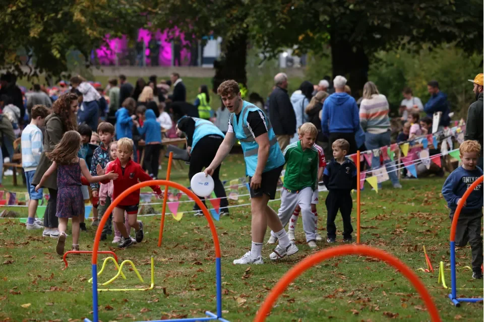 Children playing sports & garden games