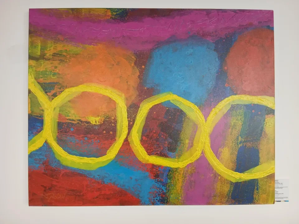 Abstract colourful art piece by artist John Nolan