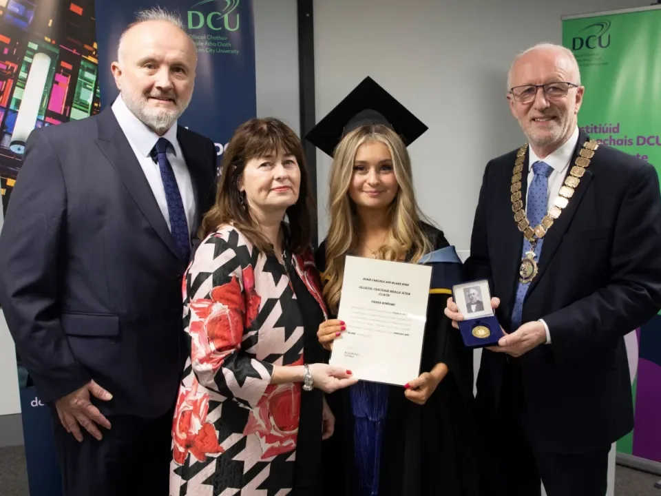Tierna Rowsome with parents and INTO President John Driscoll