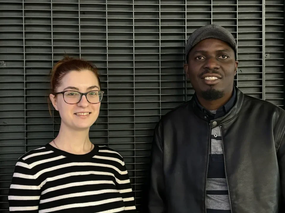 Shows two DCU Sanctuary ambassadors, Maryna and Josh
