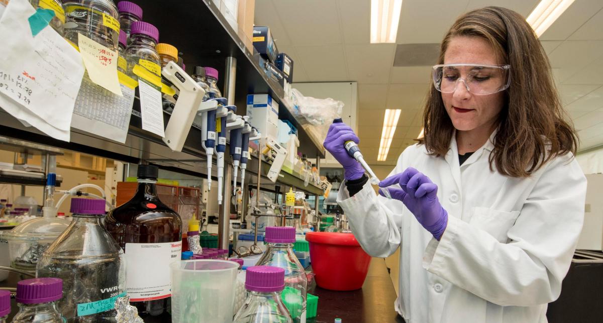 Researcher in lab