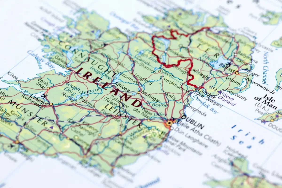 Colour map of Ireland