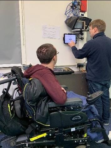 Learner working with technical support staff in School of Nursing