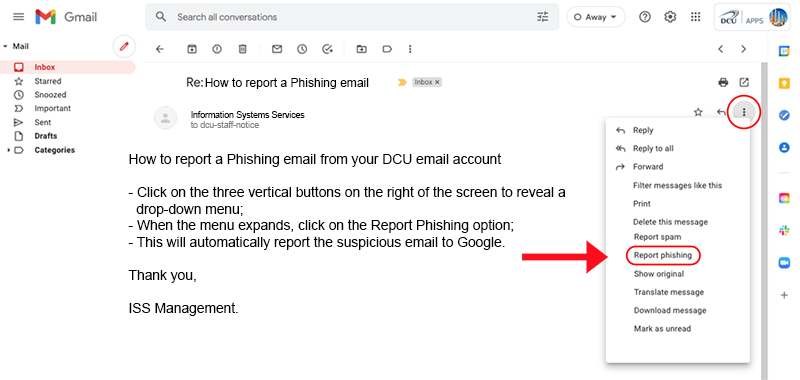 How to report a phishing email