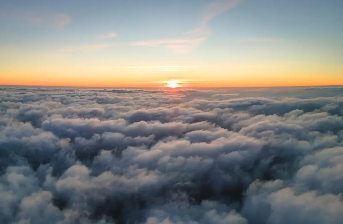 A sunrise over the clouds