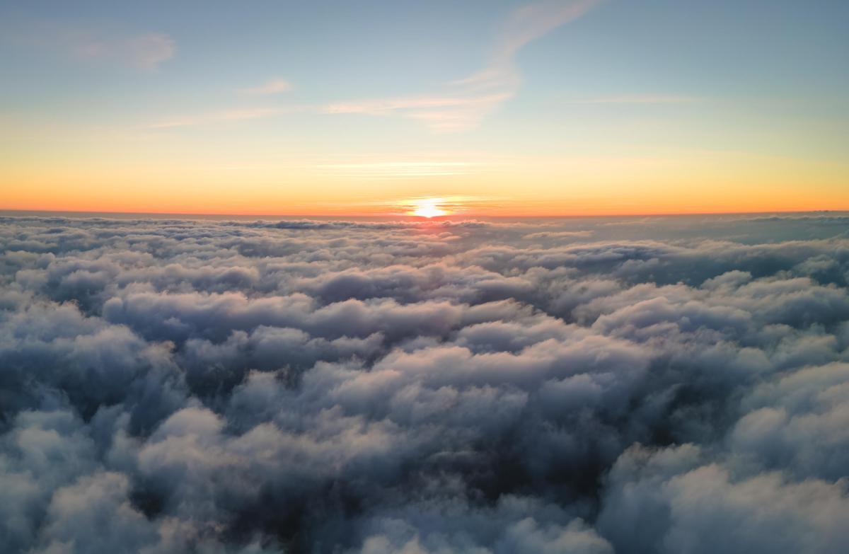 A sunrise over the clouds