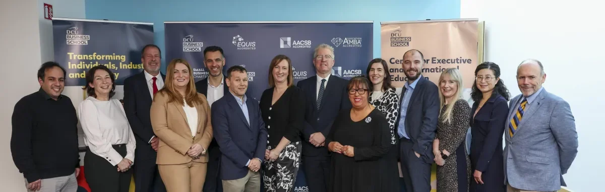 Shows DCU Business School researchers at institute launch