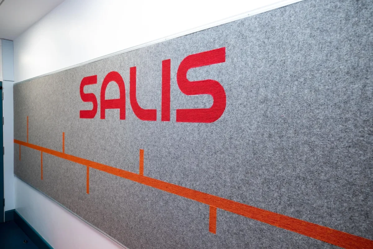Shows SALIS lab sign in the Henry Grattan building on the Glasnevin campus