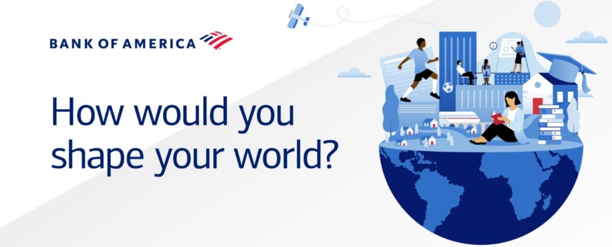 A cartoon image asking 'How would you like to shape your world?'