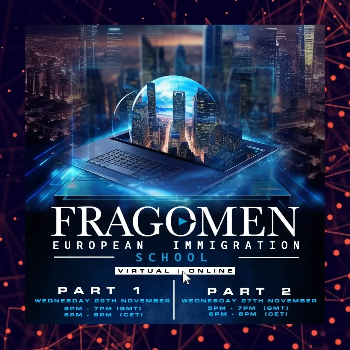 Image is a logo advertising the event with times and dates