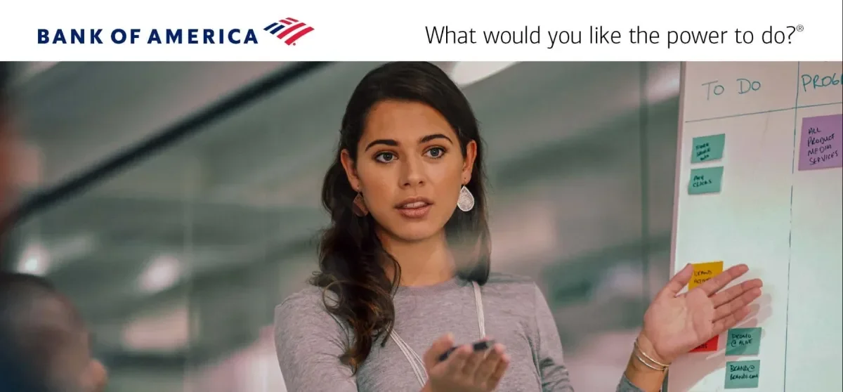 Woman presenting to a group. the image says What would you like the power to do?