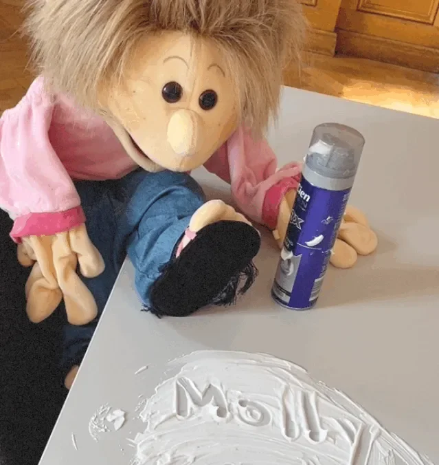 One of the puppets acting up!