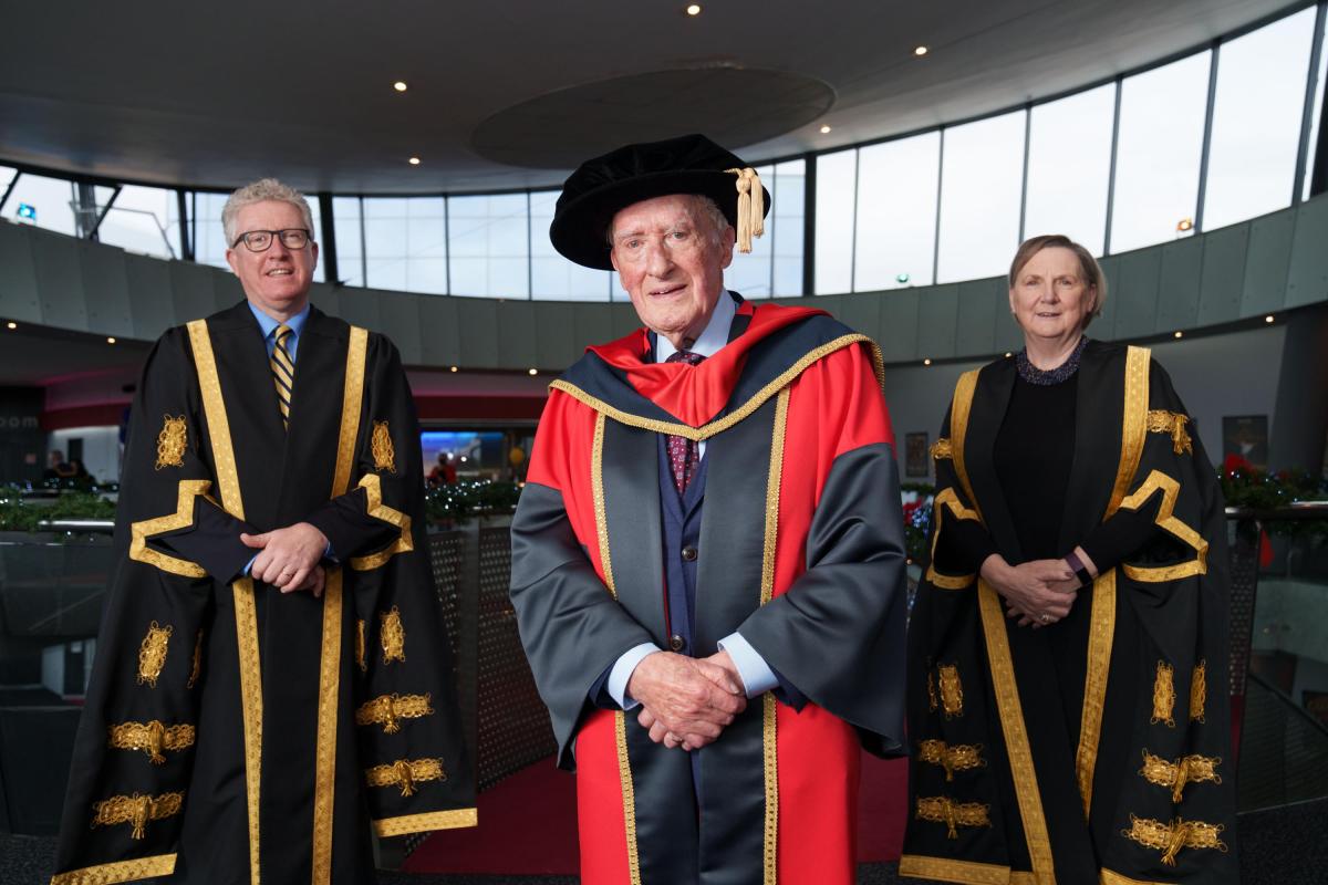 Seán de Fréine receives honorary doctorate from DCU