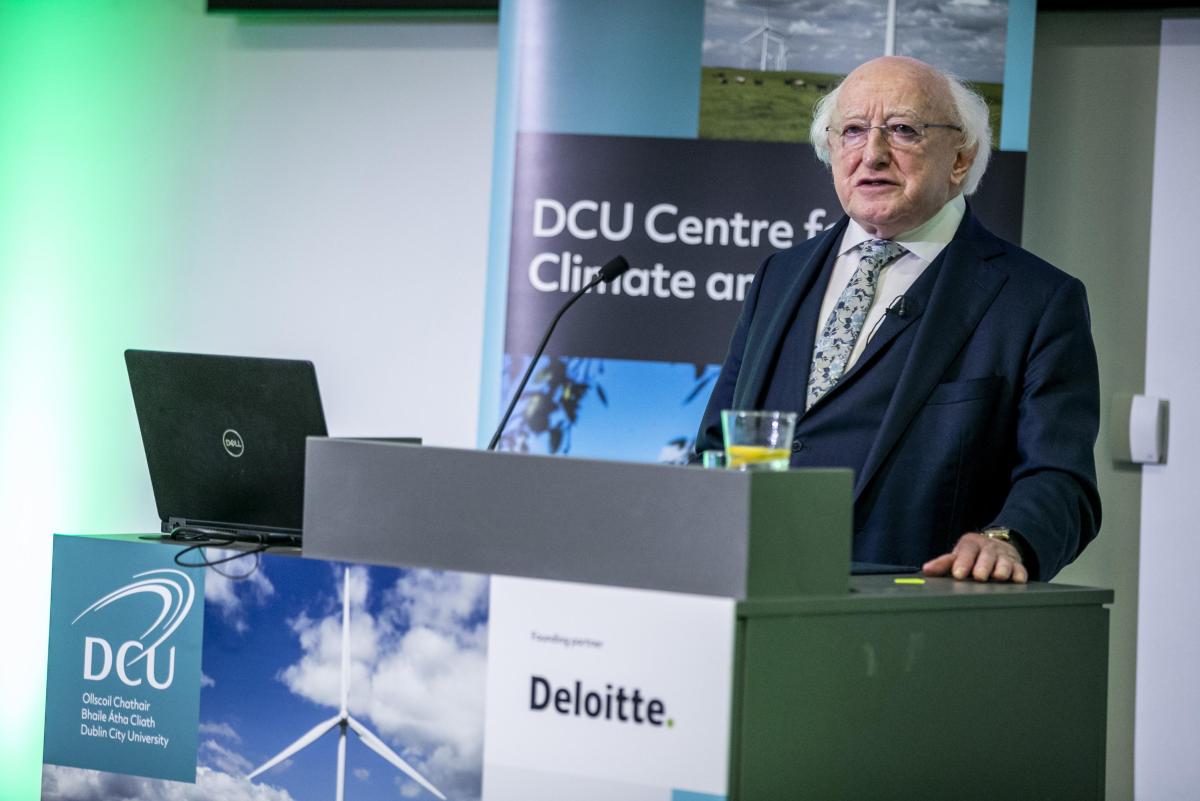 President Higgins addresses Ireland’s response to climate change at DCU’s Centre for Climate & Society inaugural conference