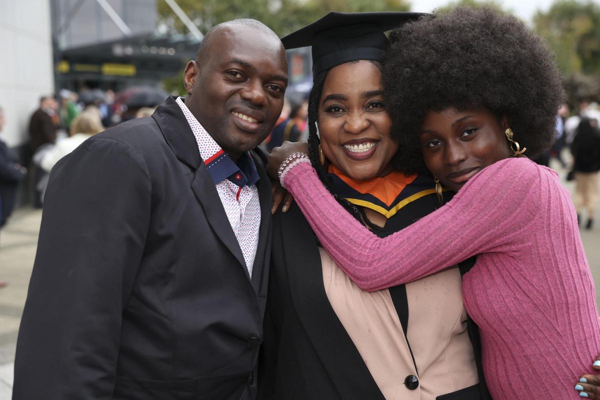 L-R Kayode Ajao Olarinoye, Olufunke Ollarinoye and their daughter Timi Olarinoye