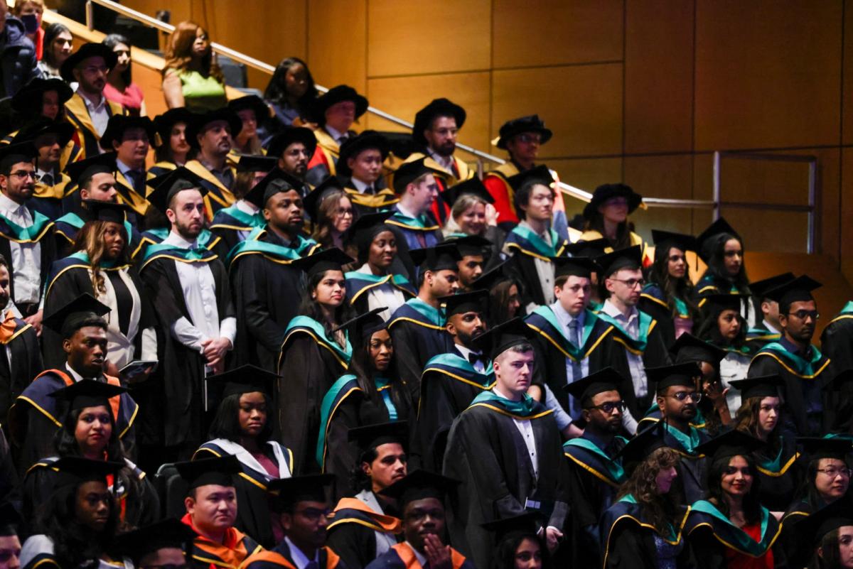 Graduates celebrate during DCU Spring Graduation 2025. Pic: Kyran O’Brien/DCU