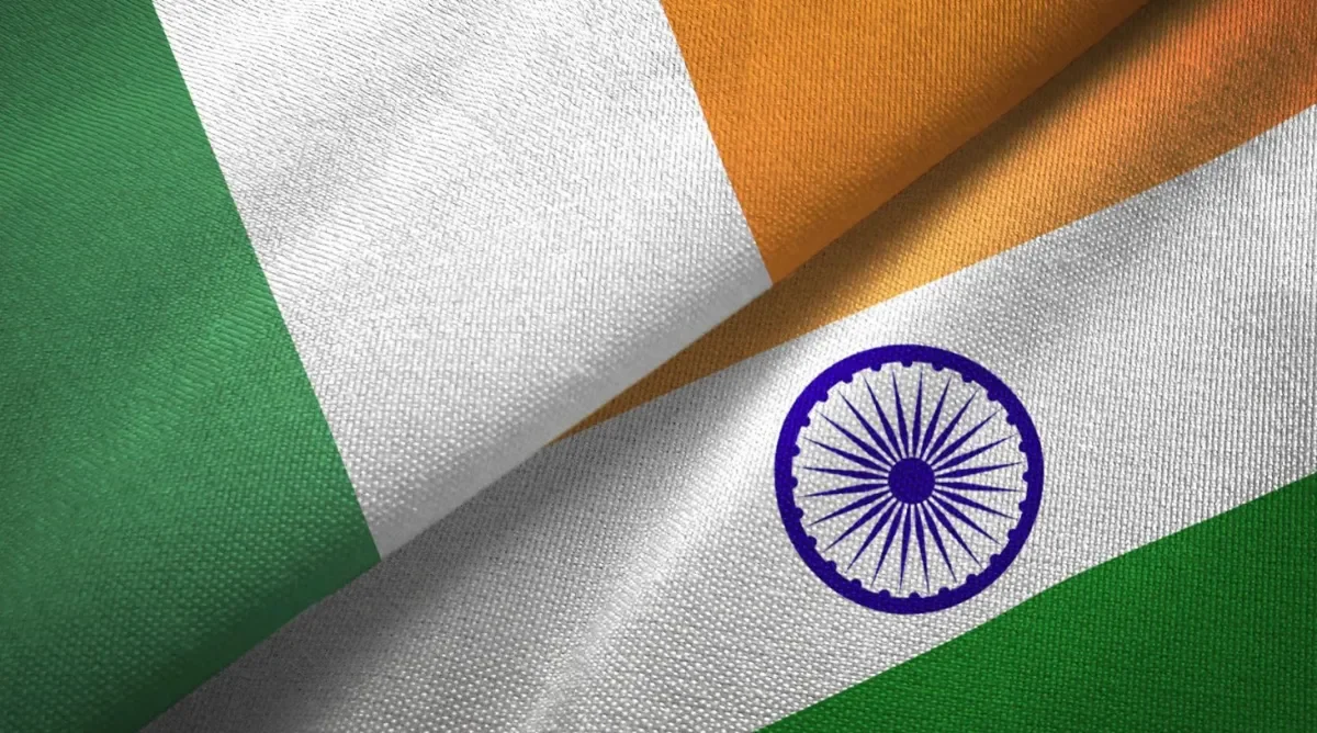 Ireland and India national flags