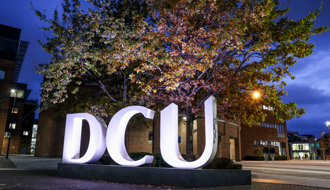 DCU sign lit up