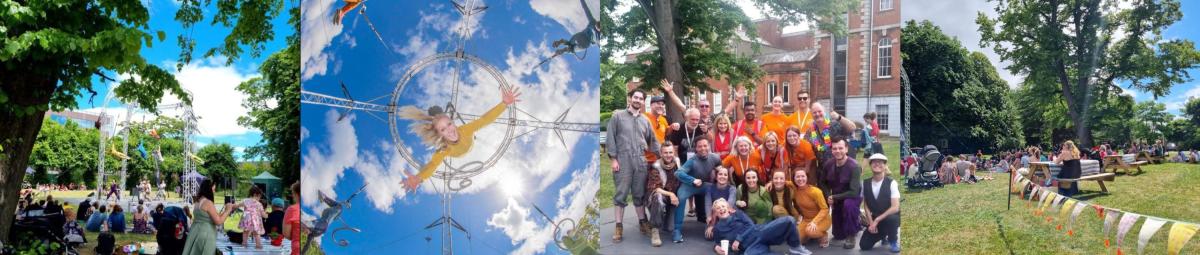 Selection of images from DCU fidget Feet event including green areas, performers and staff