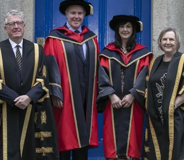 DCU President Daire Keogh, Avolon chief executive Dómhnal Slattery, folk musician Moya Brennan and DCU Chancellor Brid Horan.