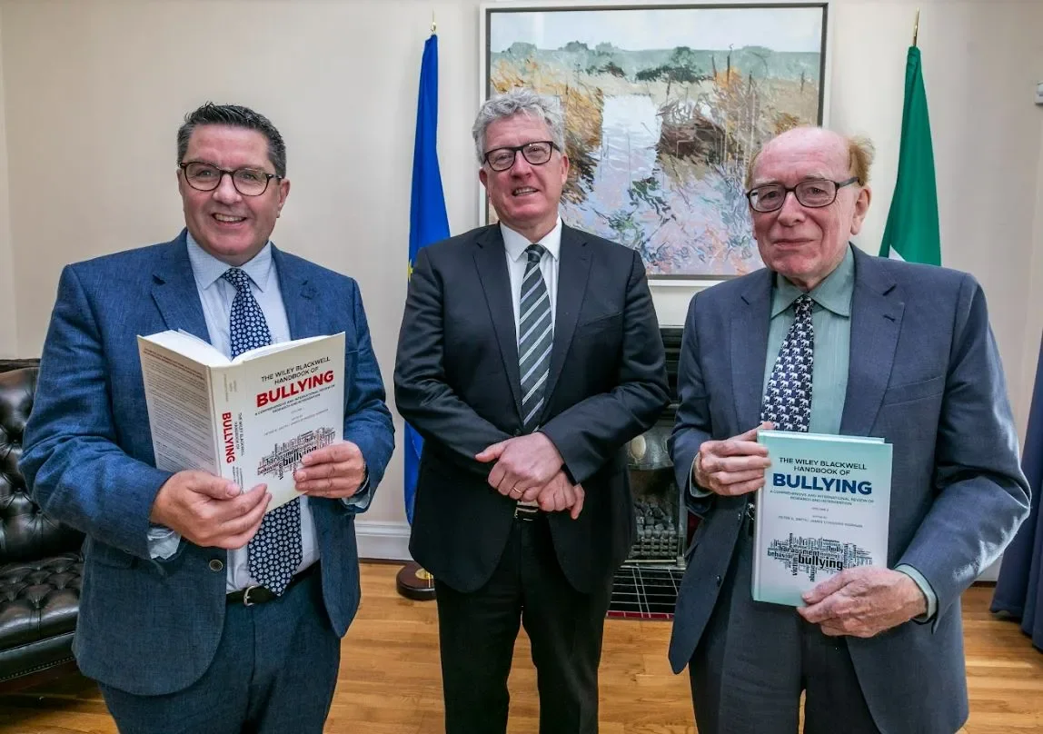 Prof. James O'Higgins Norman with President of DCU Daire Keogh and Prof. Peter K. Smith (Goldsmith College)