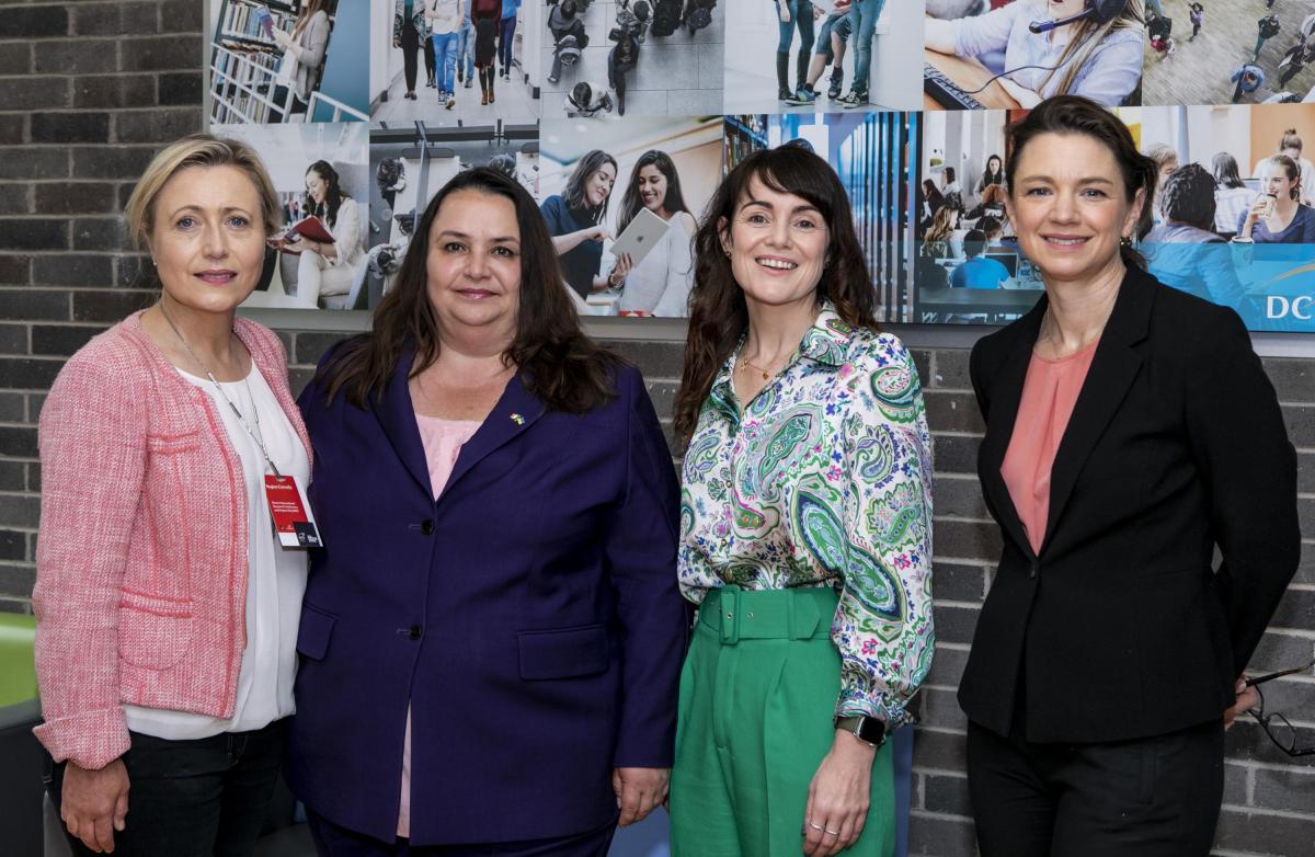 From left: Professor Regina Connolly; Ukrainian ambassador to Ireland, Larysa Gerasko; Maura McAdam, Professor of Management at DCU Business School; Laura Mahoney, DCU's Executive Director of Engagement.