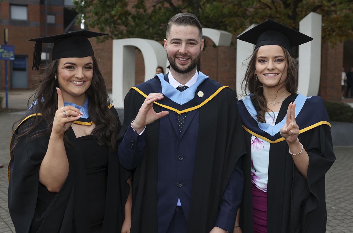 DCU Graduates Aimee Ennis McLoughlin (Dublin), Kevin Dudley and Aisling O'Halloran (Galway)