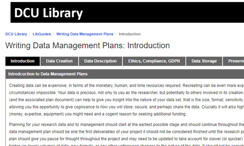 Research Data Management LibGuide