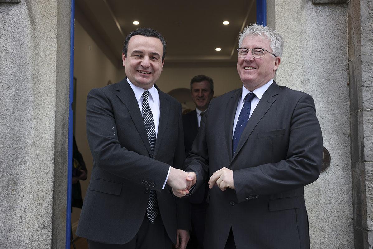 DCU President Daire Keogh welcomes Prime Minister of Kosovo, Albin Kurti, to Dublin City University.