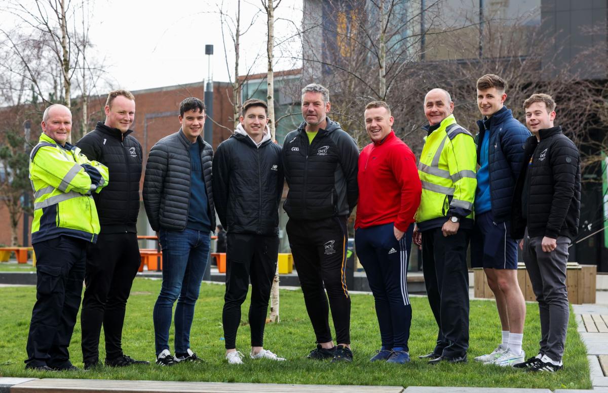 DCU Give Respect Get Respect Video Team L to R  Liam Gaughran Jack Ryan  Liam Tracey Mark Smyth Dave Sweeney  Bryan Linehan Seamus Keating Conor Corbett Conor Brennan