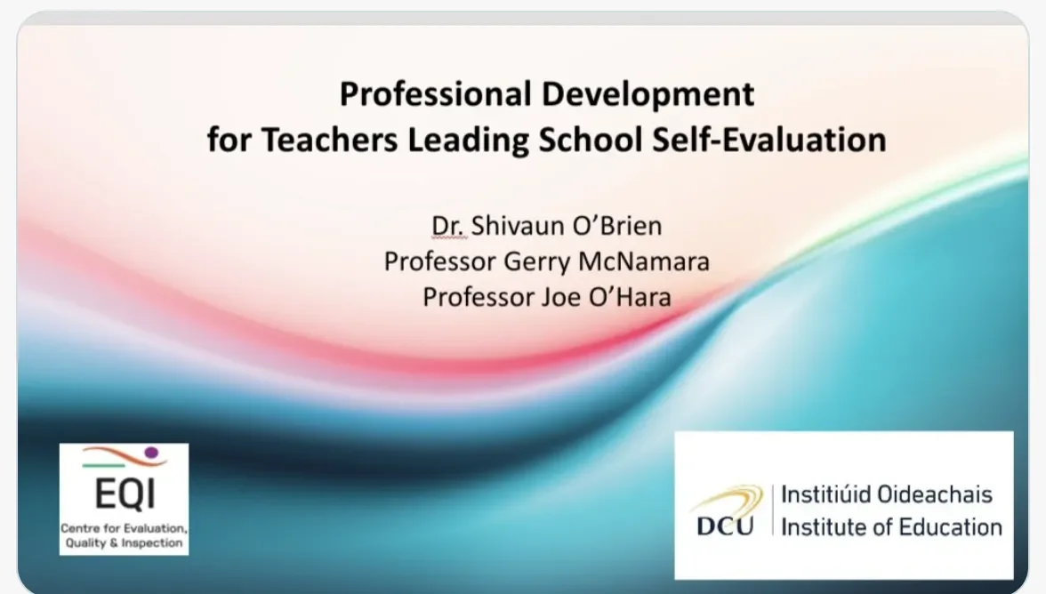 Screenshot of EQI paper school self-evaluation at ICSEI 2024