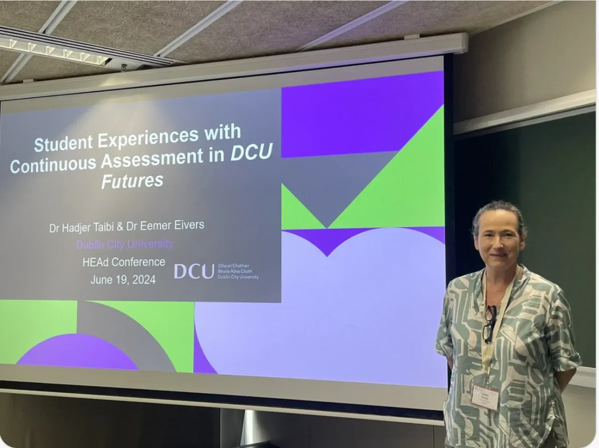Dr Eemer Eivers at the HEAd Conference in Valencia, Spaiin