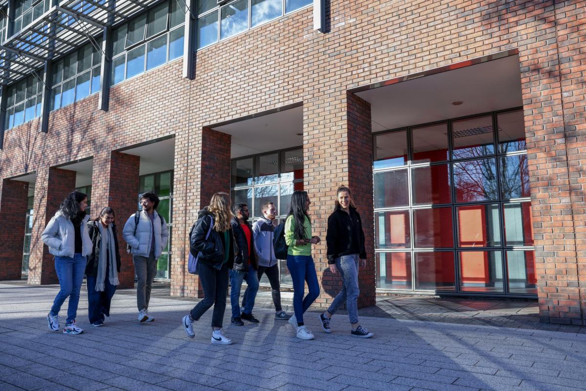 students walk to the mcnulty building together