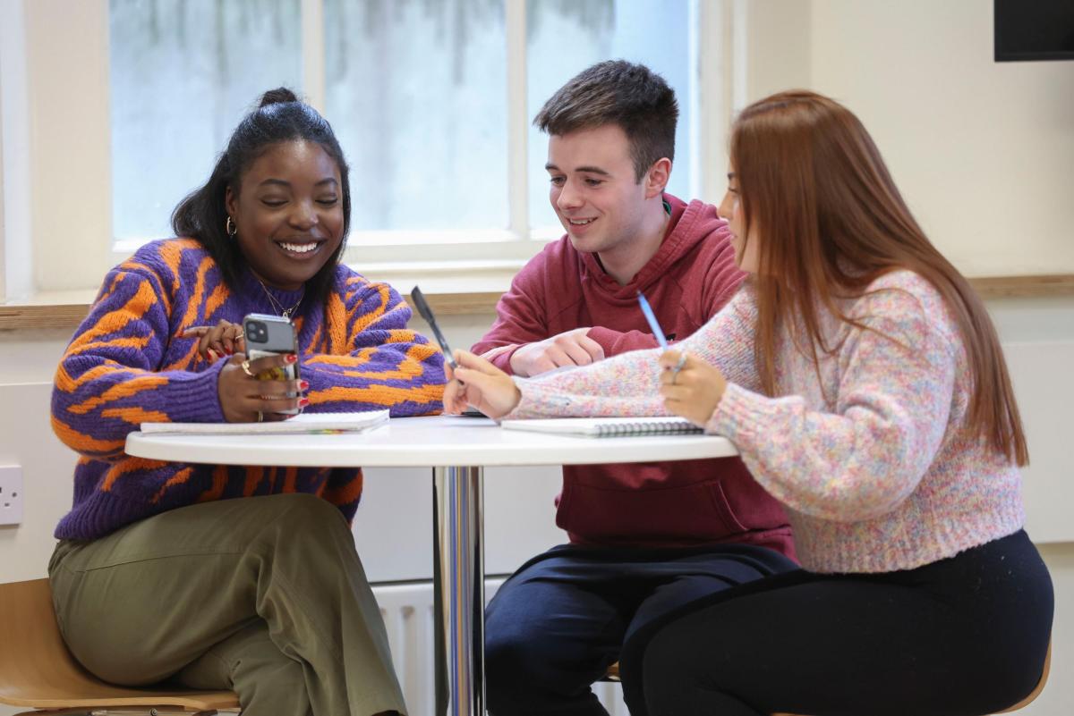 Students work in a lab togehter