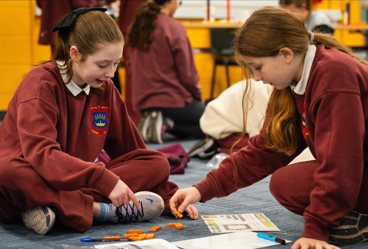 Science week - primary school pupils working on maths