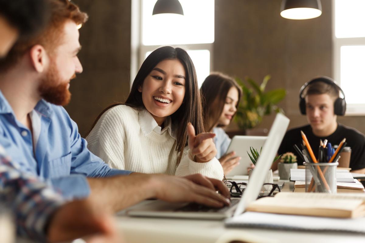 Image of young people studying