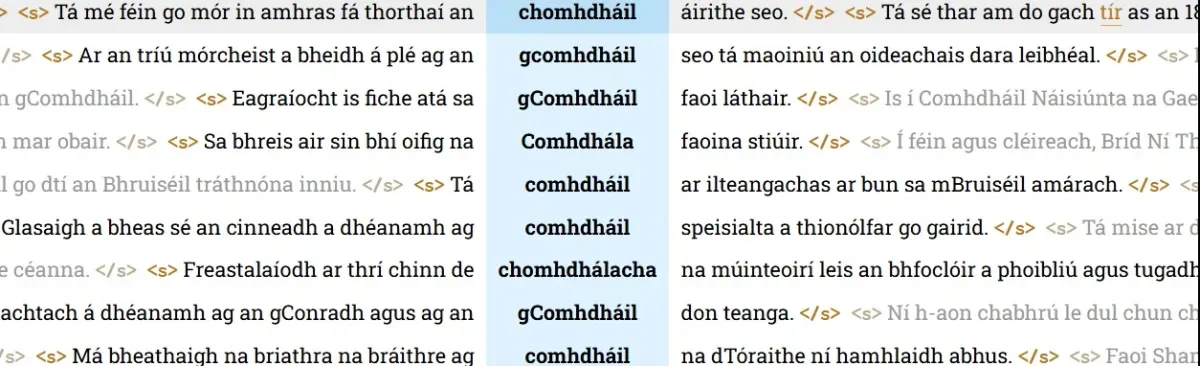Cuardach comhdháil ar corpas.ie