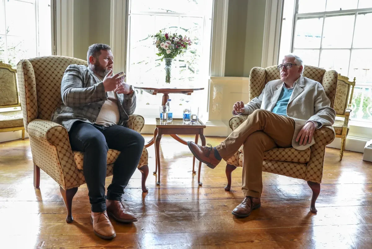 Dr David Kennedy and Mr Raymond Friel at the launch of "Conversations from the Classroom" podcast