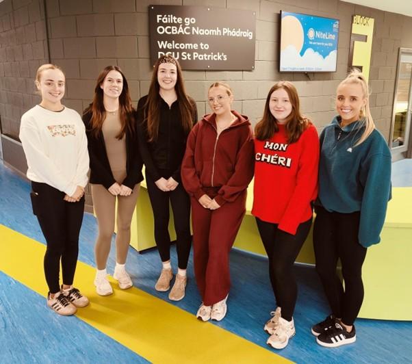 Students standing at the main reception in DCU St. Patrick's Campus