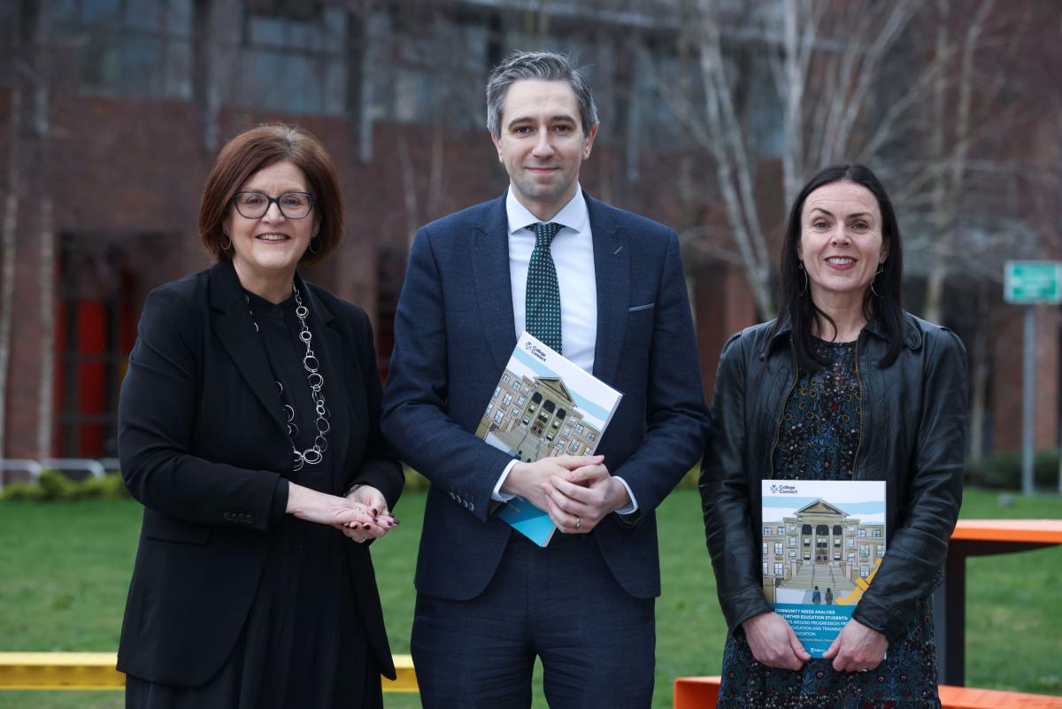 Anne Looney, Minister Simon Harris, Dr. Sarah Sartori, College Connect