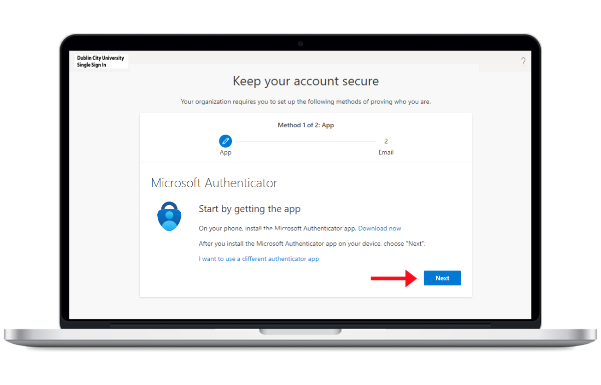 Keep your account secure, download the MFA app